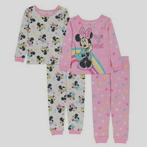 🌟 🆕️ Disney Minnie Mouse Pink 4-Piece Pajama, 4T